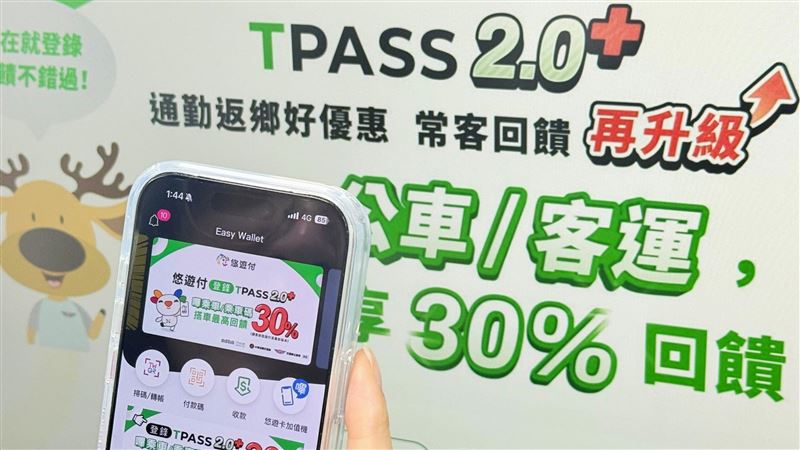 TPASS 2.0 PLUS上線 公運最高賺30%回饋金