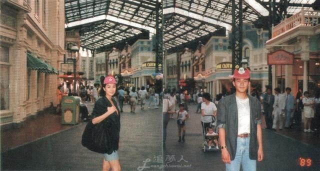 劉嘉玲36年前在東京迪士尼「甜擁」梁朝偉，許多網友看後大讚：「這才是愛情真正的樣子！」（圖／翻攝自微博）