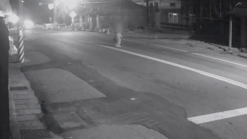 張姓婦人穿越台9線時遭一輛自小客車撞飛，駕駛肇事逃逸。（圖／翻攝畫面）