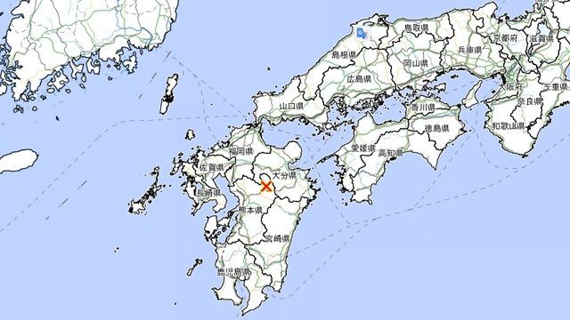 日本熊本縣阿蘇發生有感地震。（圖／翻攝日本氣象廳）
