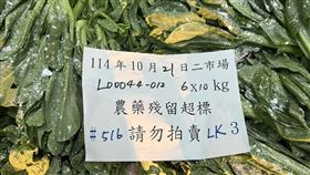 芥藍菜農藥檢驗不合格。（圖／台北市市場處提供）