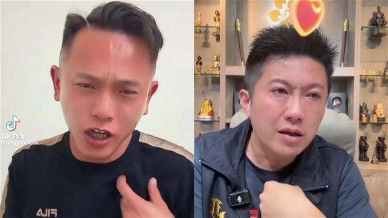 AJ哥拍片痛批賓賓哥毫無道德底線，「今天如果是我的小孩被人抓來直播，我可能會找他輸贏。」（圖／翻攝自AJ哥、賓賓哥抖音）