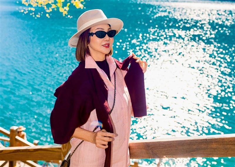 謝玲玲分享自己到金馬獎頒獎的片段，發文卻稱自己「到中國台灣」，引發網友砲轟。（翻攝自Threads）