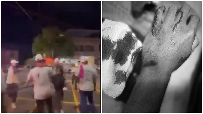 屏東,高雄,轎班,衝突,彈簧刀（圖／翻攝畫面）