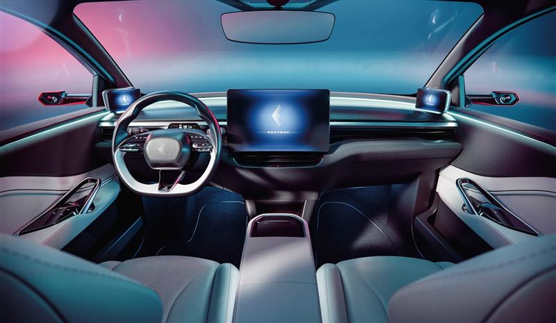 內裝搭配9.2吋數位儀錶＋15.6吋觸控螢幕。（圖／翻攝Foxtron網站）