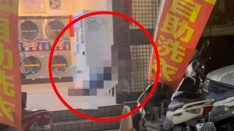 游男在自助洗衣店內DIY被拍下PO網。（圖／翻攝畫面）
