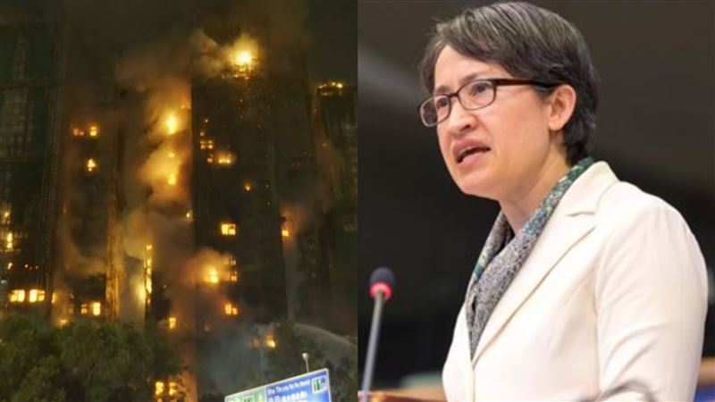 香港大火死傷慘　蕭美琴：為香港民眾祈福