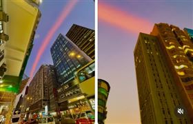 香港惡火44死！天空神秘粉橙長雲指向火場（圖／翻攝IG)