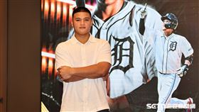 旅美球員李灝宇出席媒體見面會。（圖／記者劉彥池攝影）