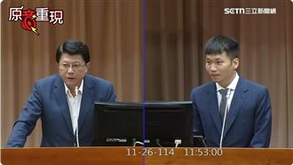 國民黨立委謝龍介用台語質詢李洋。（圖／翻攝立法院備詢畫面）