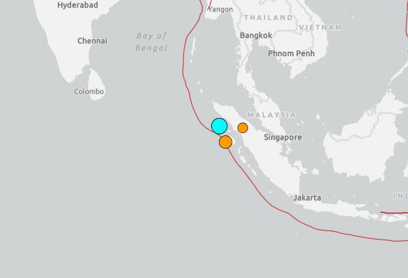 印尼當地時間約12許，發生規模6.6地震。（圖／翻攝自USGS）