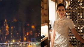 謝嘉怡親自拍攝大火祝融驚心動魄的畫面（圖／翻攝自IG @lisamarie_tse）