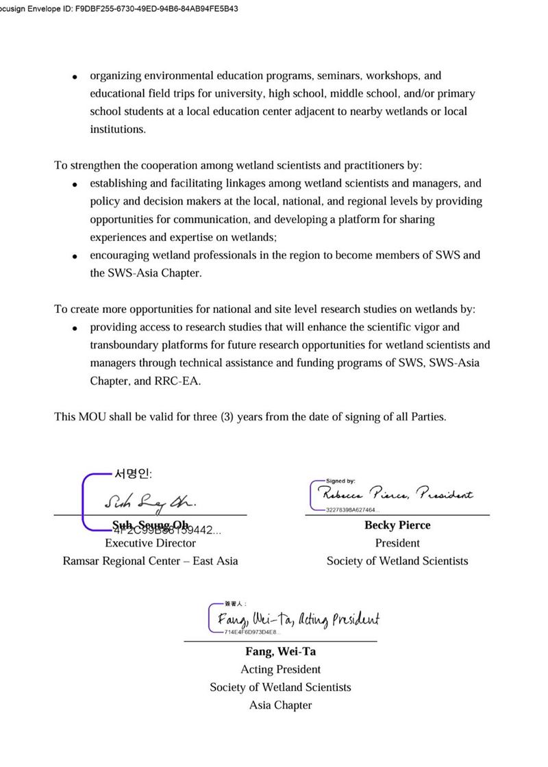 好消息！聯合國與台灣簽署濕地保育MOU，台灣ESG站上國際。（圖／SWS亞洲主席-台灣師大方偉達教授提供）