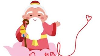 ▲月老象徵為有緣人牽起紅線。（圖／三立新聞網）