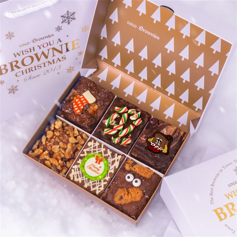 coco.Brownies6入布朗尼-聖誕節布朗尼爺爺禮盒。（圖／品牌業者提供）