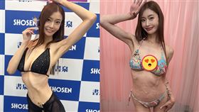 AV女優葵百合香出席活動近照流出，整個人暴瘦一大圈，讓一劍浣春秋直呼：「根本像是厭食症的超恐怖。」（圖／翻攝自PLAY NO.1）