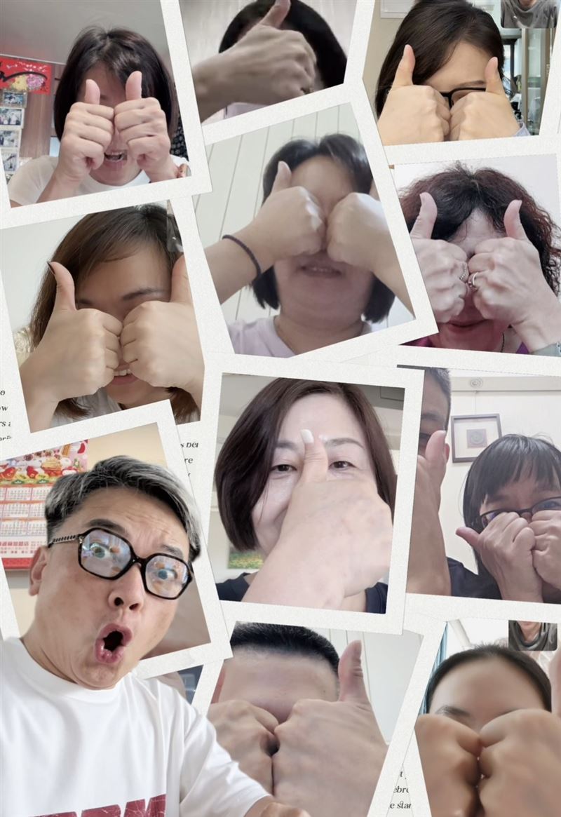 詹惟中曬出客人比讚的合照。（圖／經紀人提供）