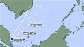 馬來西亞附近海面又有熱帶低壓生成。（圖／翻攝自日本氣象廳）