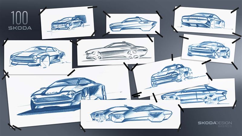 Skoda 100電動概念車設計圖。（圖／翻攝Skoda網站）