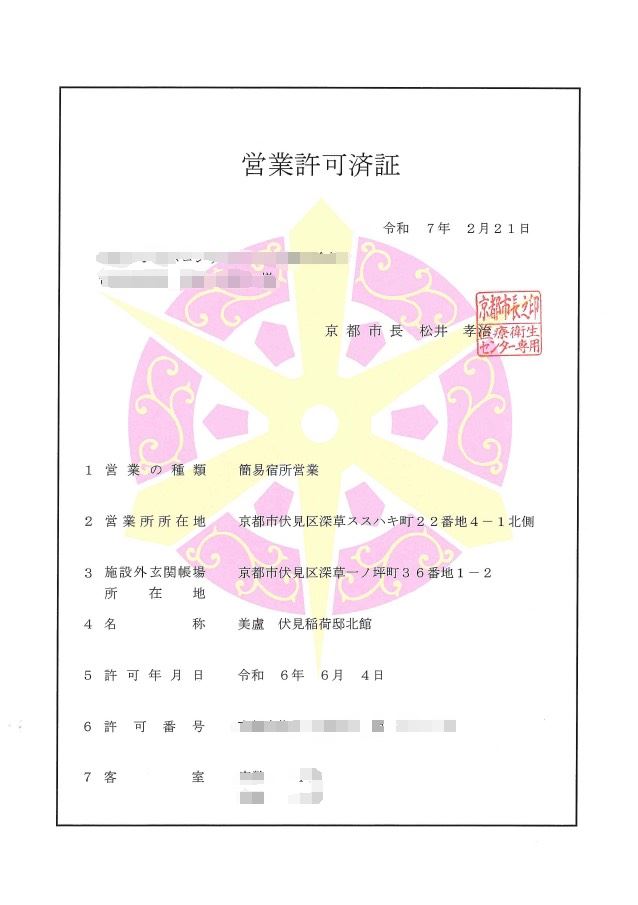 詹惟中提供民宿營業許可證明。（圖／本人提供）