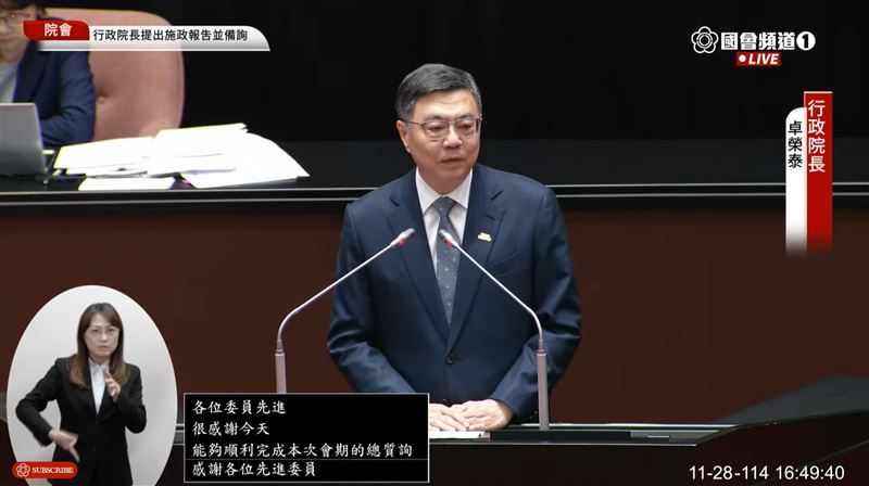 總質詢結束 卓榮泰感性曝內心話