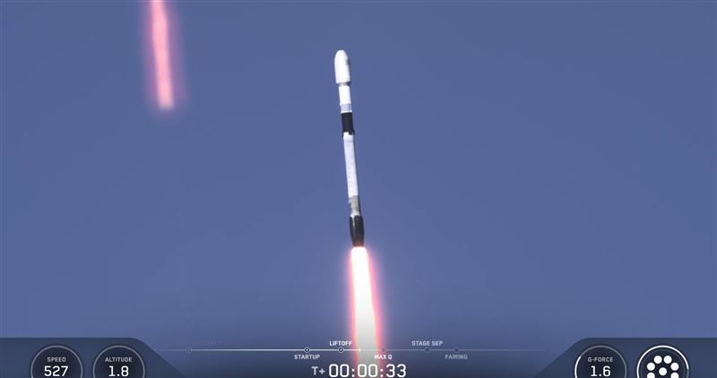 SpaceX獵鷹九號火箭載運齊柏林衛星升空。（圖／國家太空中心TASA提供）