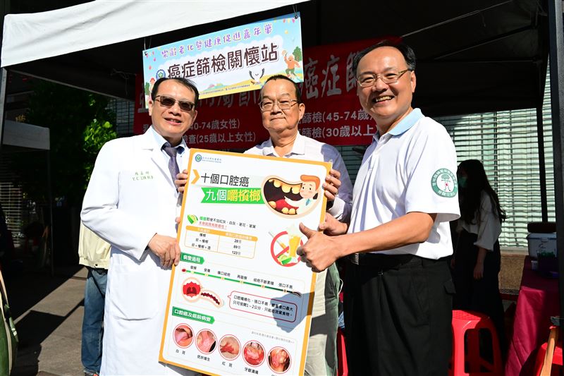 亞大醫院副院長林志隆（右）與家醫科主任林益卿（左），提醒民眾癌症篩檢重要性。（圖／亞大附醫提供）