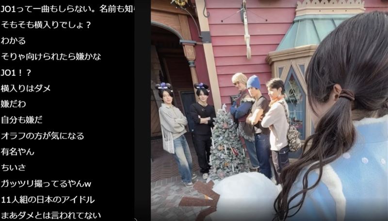 JO1成員在香港迪士尼插隊引發熱議。（圖／翻攝自X平台 @korekoretyan）