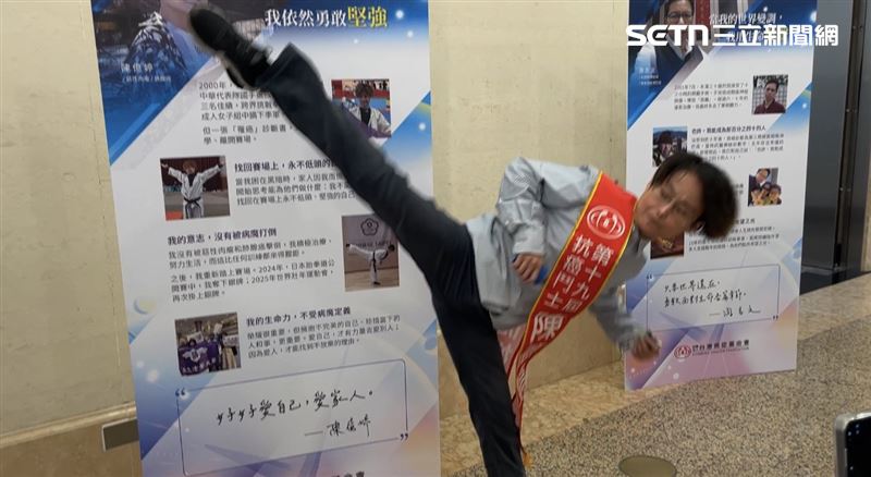 陳億婷也在2025年重返賽場，在世界壯年運動會跆拳道項目摘下銀牌。（圖／記者蔣季容攝影）