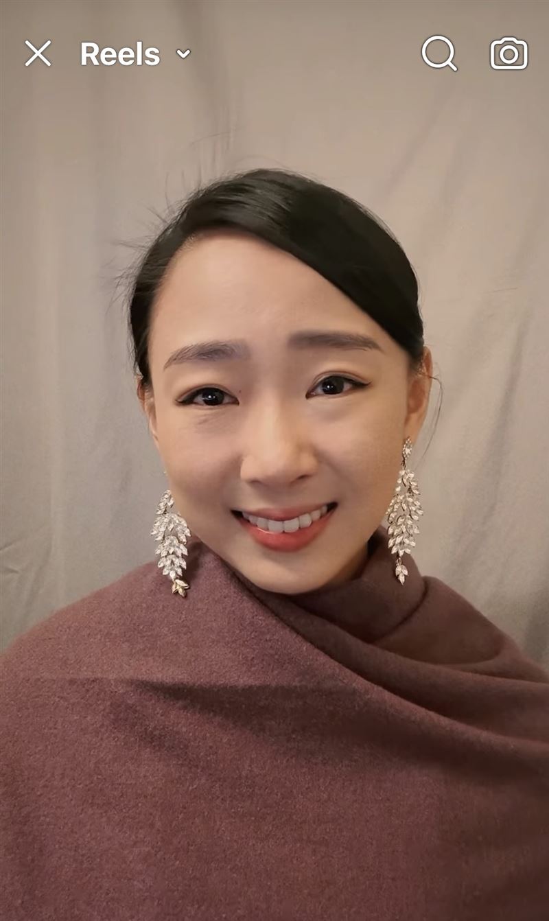 杜蕾錄製得獎感言。（圖／大愛電視提供）