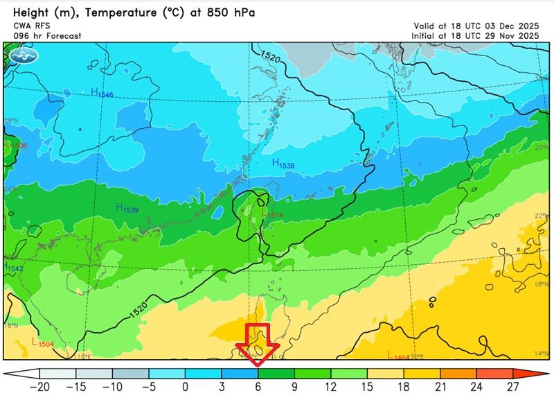 首波冷氣團要來了!鄭明典貼一圖示警