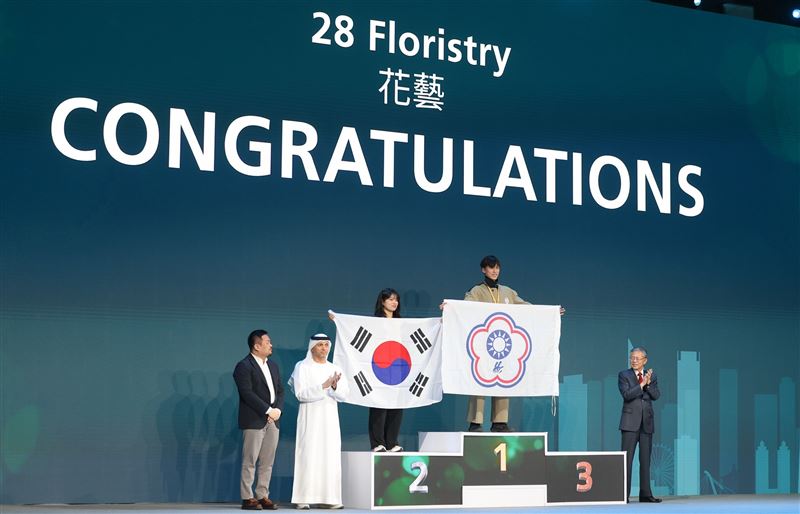 台灣選手得獎時刻。（圖／翻攝自卓榮泰臉書）