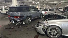 台中，北屯好市多，毒駕，停車場，倒車，連撞三車(圖／翻攝畫面)