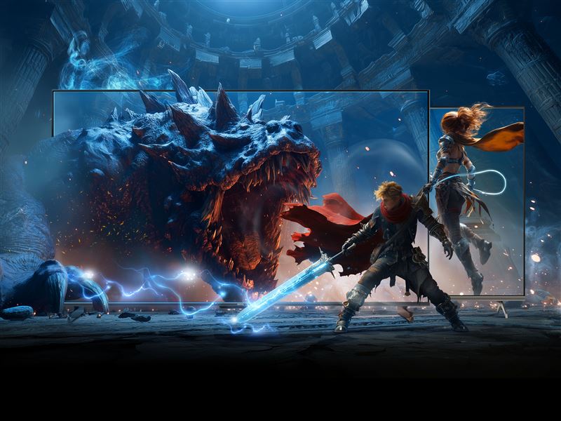 BenQ推出Mini LED遊戲Google TV全新S-960、J-770系列，獨家AI畫質演算技術2.0、天空聲道喇叭，打造全家人的娛樂中心。（圖／品牌業者提供）