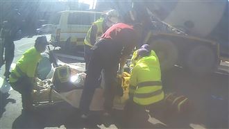 上班巧遇嚴重車禍　消防出手急救OHCA騎士。（圖／桃園電子報提供） 