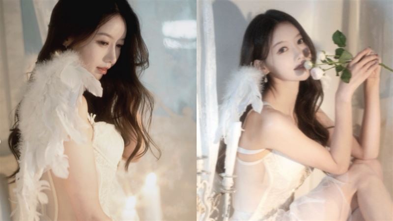 李雅英穿著白色薄紗天使裝。（圖／翻攝自IG）
