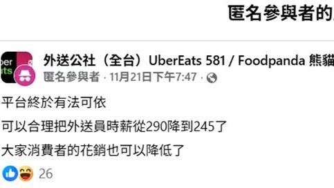 外送員專法最低時薪 245 元引爆討論