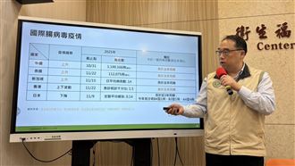 郭宏偉表示，腸病毒國際疫情部分，中國、泰國、新加坡也升溫中。（圖／記者簡浩正攝影）