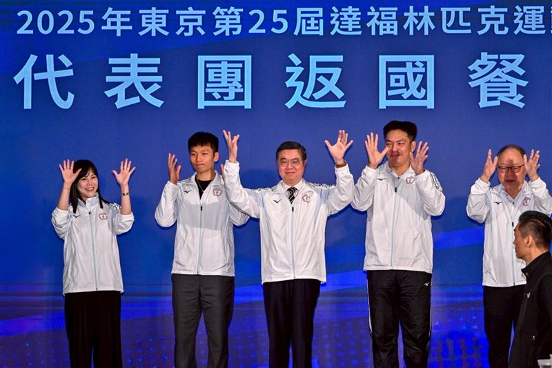 行政院長卓榮泰今(2)日出席「2025年東京第25屆達福林匹克運動會代表團」返國餐會。（圖／行政院提供）