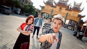 《港墘仔》豪華卡司管罄(右後)、倪安東(左後)、錦雯(左前)、郭耀仁(右前)透露劇本就超精彩。（圖／嗨森數位文創有限公司提供）