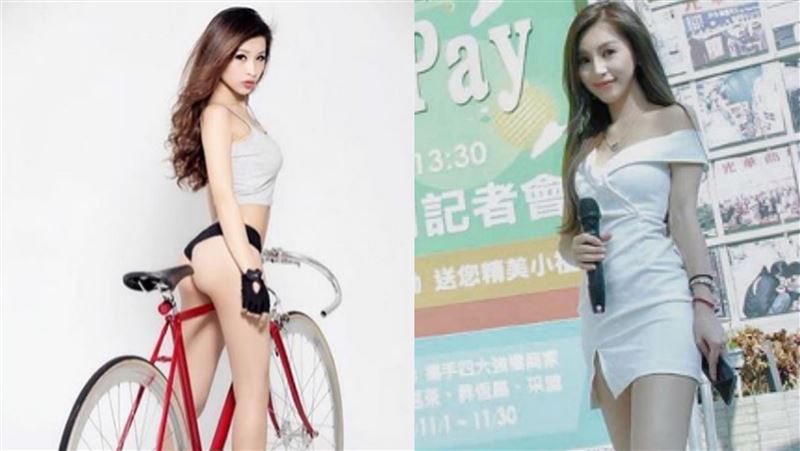 林倪安曾穿著丁字褲和低胸小可愛騎在腳踏車上拍照，露出半顆渾圓屁股蛋，誘人姿勢吸引關注。（圖／翻攝自林倪安IG）