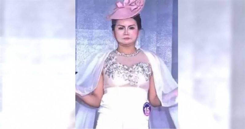 中國「第28屆國際模特大賽廣東賽區冠軍」的影片在網路上瘋傳，豐腴大媽爆冷奪冠引發爭議。（圖／翻攝自微博）