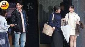 《晚安，瑪卡龍》記者會後，許莉廷與林毓家人前裝不熟。（圖／本刊攝影組）