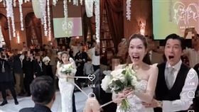 許瑋甯、邱澤見到捧花得主，驚訝表情神同步。（圖／翻攝自IG）