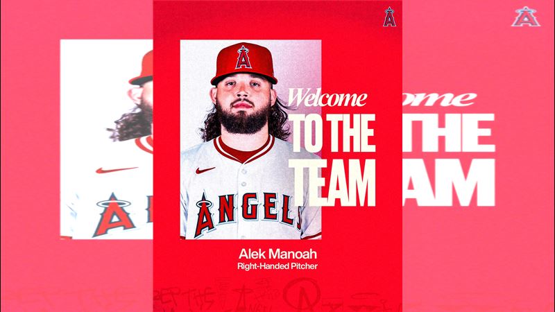 天使1年約網羅前藍鳥明星投手馬諾亞（Alek Manoah）。（圖／翻攝自天使推特）