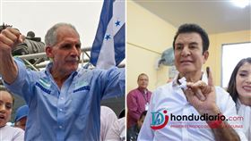 宏都拉斯兩位親台候選人票數相當接近。川普挺的阿斯夫拉（左）被超車，目前落後納斯拉亞（右）9000票。（圖／翻攝自X平台）