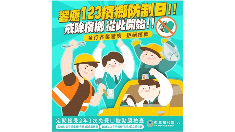 響應123檳榔防制日！ 拒絕檳榔　即刻開始