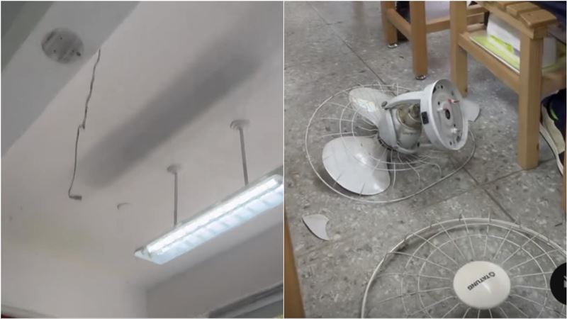建中生上課「電風扇從天而降」！校方回應