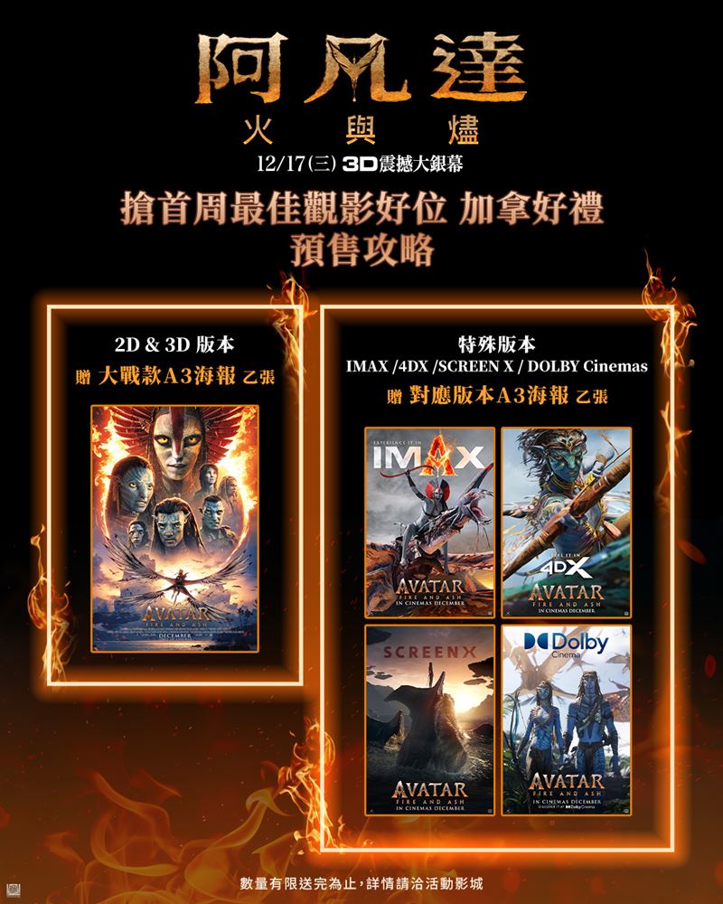 《阿凡達：火與燼》預售攻略。（圖／二十世紀影業提供）