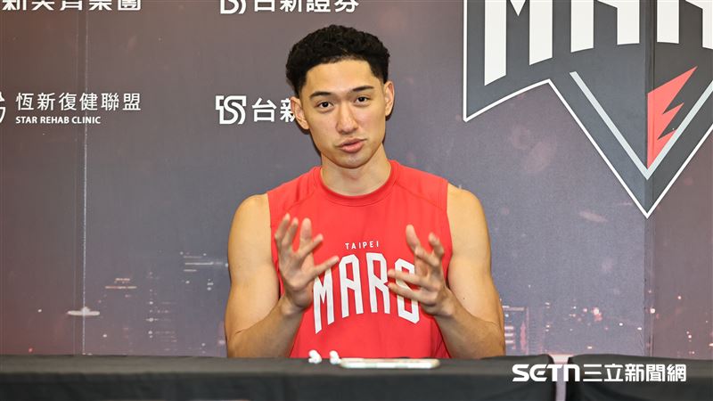 TPBL例行賽，台新戰神後衛雷蒙恩談世界盃亞洲區資格賽表現。（圖／記者劉彥池攝影）